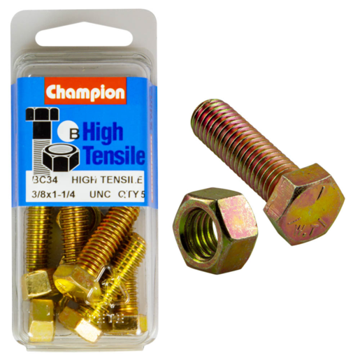 Champion Blister Set Screw & Nut 3/8 x 1-1/4" UNC - BC34