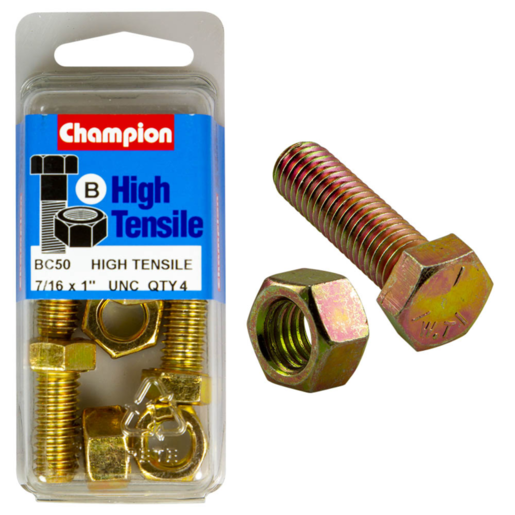 Champion Blister Set Screw & Nut 7/16 x 1" UNC - BC50