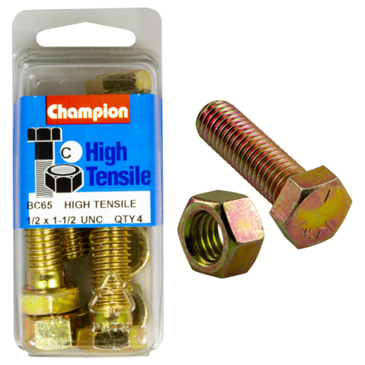 Champion Blister Bolt & Nut 1/2 x 1-1/2" UNC - BC65