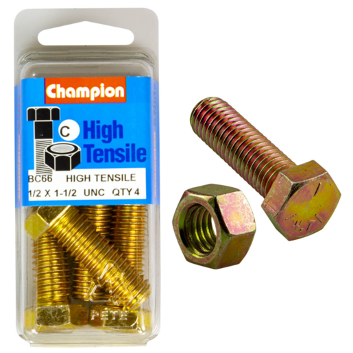 Champion Blister Set Screw & Nut 1/2 x 1-1/2" UNC - BC66