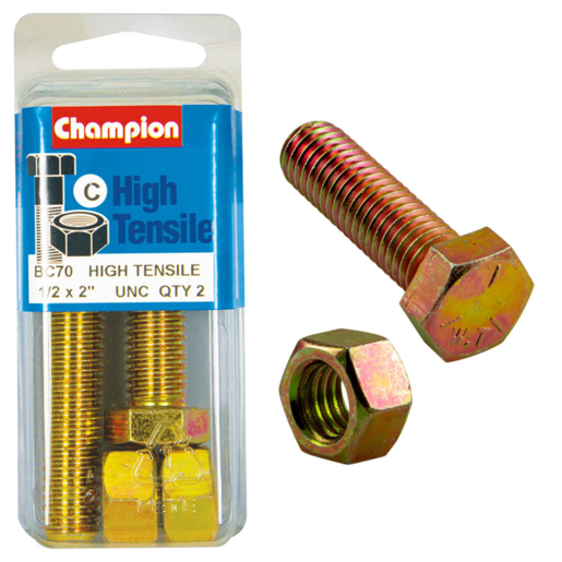 Champion Blister Set Screw & Nut 1/2 x 2" UNC - BC70