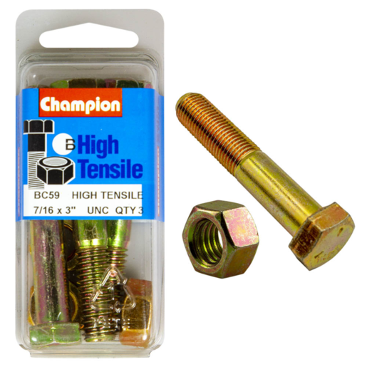 Champion Blister Bolt & Nut 7/16 x 3" UNC - BC59