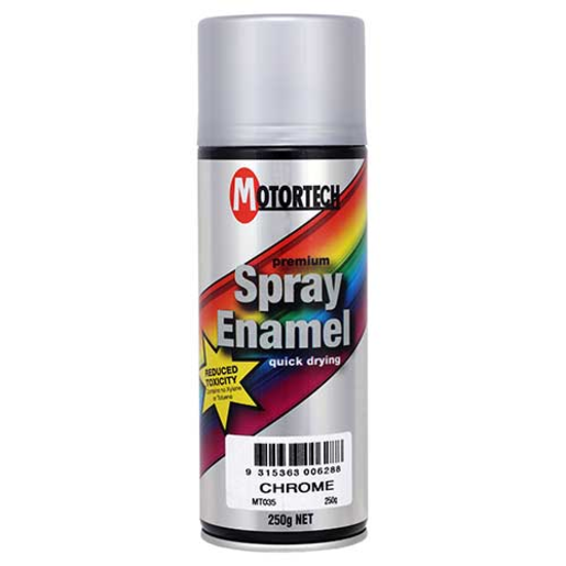  Motortech Spray Enamel Paint Chrome 250g - MT035