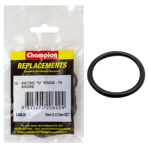 Champion 25mm x 3.5mm Metric O Rings (Sold Individually) - C408-20