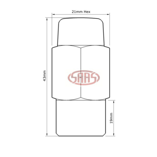 SAAS Wheel Nut Mag 1/2 Chrome 43mm - 74341B