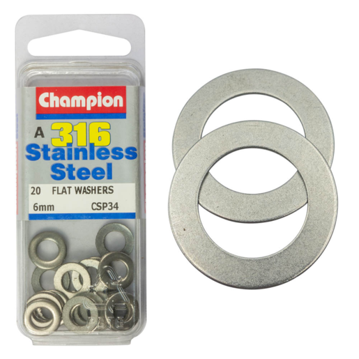 Champion Washer Flat Stainless Steel 6mm 316/A4 - CSP34