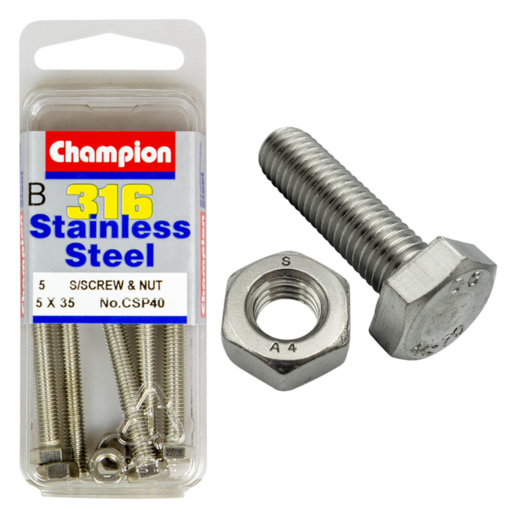 Champion Set Screws & Nuts 5 x 35 - CSP40