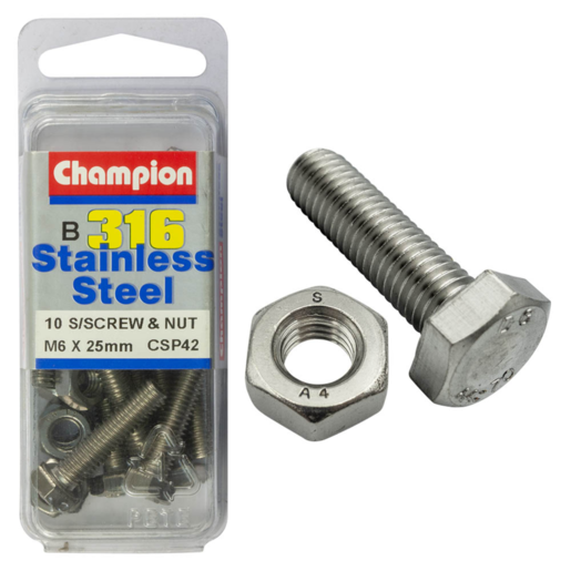 Champion Set Screws & Nuts 6 x 25 - CSP42