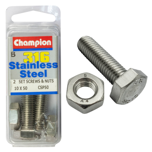 Champion Set Screws & Nuts 10 x 50 - CSP50