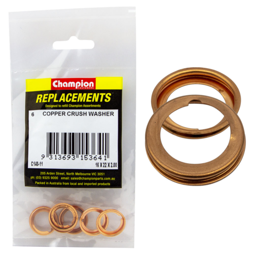 Champion 16 x 22 Copper Crush Washer (Sold Individually) - C140-11