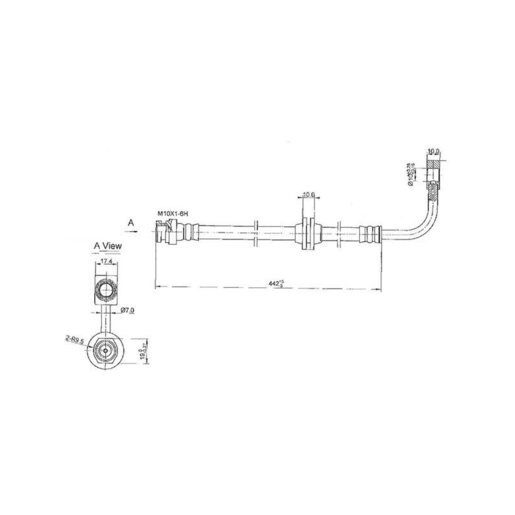 Protex Hydraulic Hose To Suit Falcon BA Front - H1868