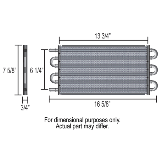 Derale 6 Pass 17" Series 7000 Copper/Aluminium Transmission Cooler Kit - 13103