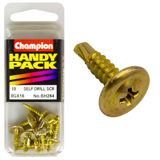 Champion Handy Pack Self Drill Screw 8G x 18 x 16mm - BH284