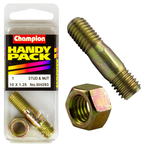 Champion Handy Pack Manifold Stud & Nut 10 x 1.25 x 43mm Stud - BH293