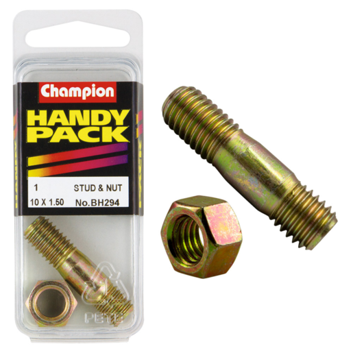 Champion Handy Pack Manifold Stud & Nut 10 x 1.5 x 40mm Stud - BH294