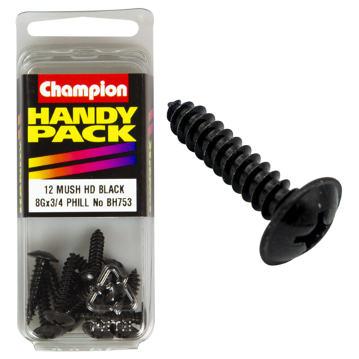 Champion Handy Pack Self Tap Washer Face Black 8G x 3/4" CST - BH753