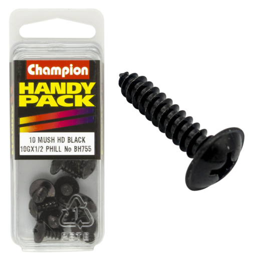 Champion Handy Pack Self Tap Washer Face Black 10G x 1/2" CST - BH755