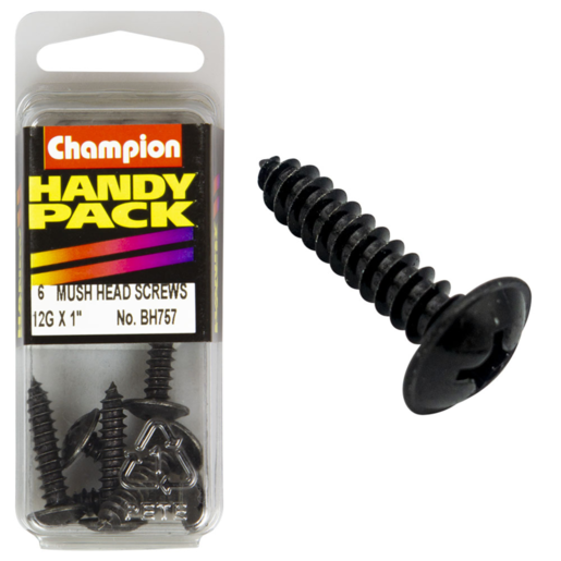 Champion Handy Pack Self Tap Washer Face Black 12G x 1" CST - BH757