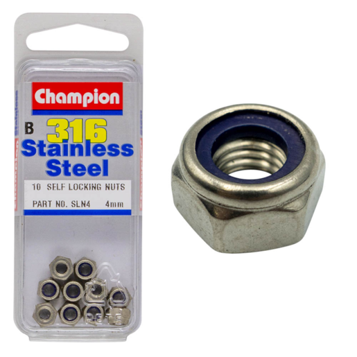 Champion M4 Self Lock Nuts - 316 - SLN4