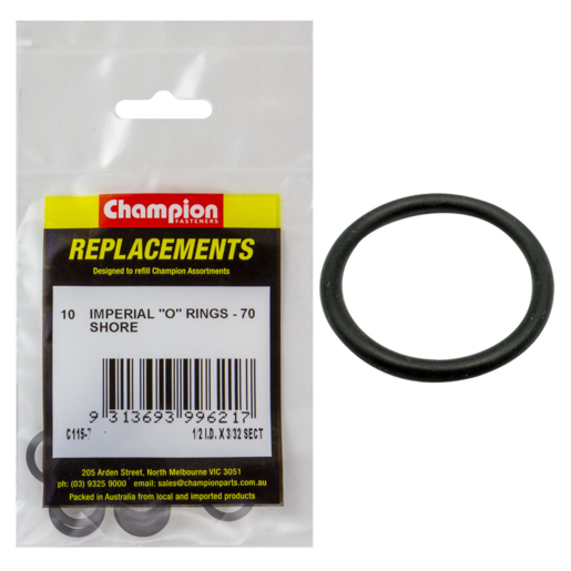 Champion O Rings-Nitrile Rubber (Sold Individually) - C115-7
