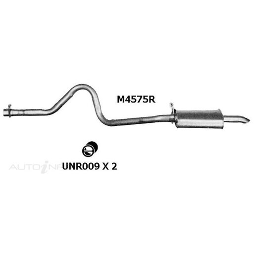 Redback Rear Muffler Std Replacement Rear Section - M4575R