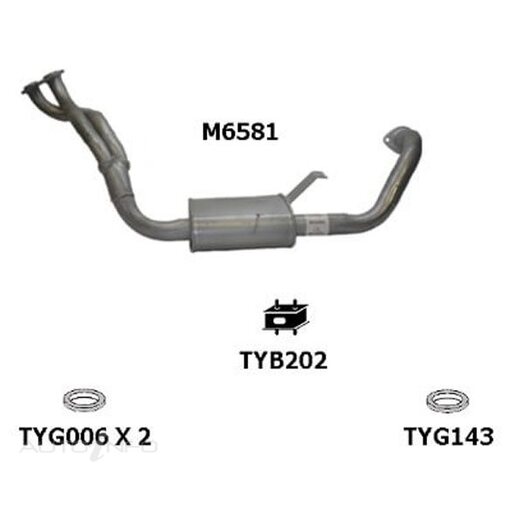 Redback Front Muffler Std Replacement - M6581