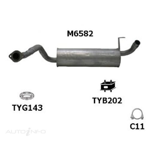 Redback Rear Muffler Std Replacement - M6582