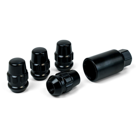 SAAS Lock Nuts Splined Acorn Bulge 1/2 Black pack of 4 - 923321BC