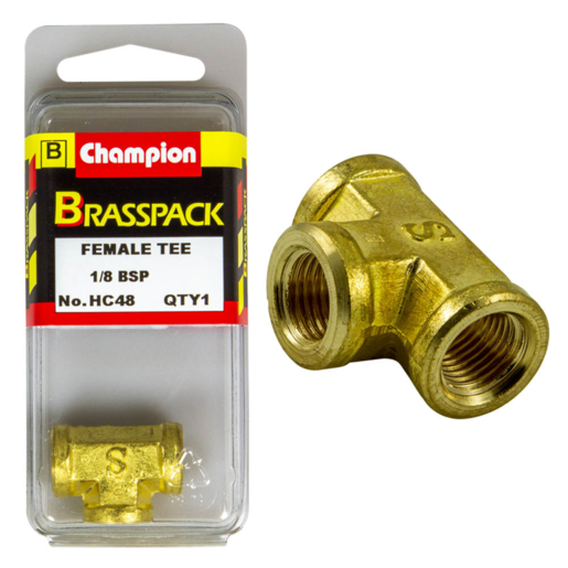 Champion 1/8" Female Brass T - HC48
