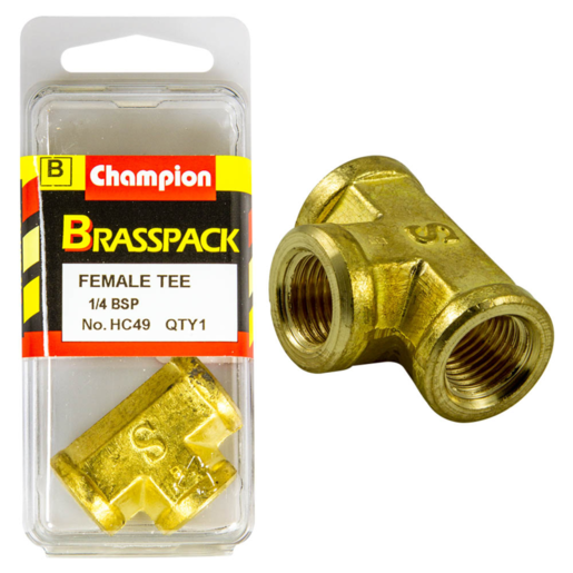 Champion 1/4 Brass Female T - HC49