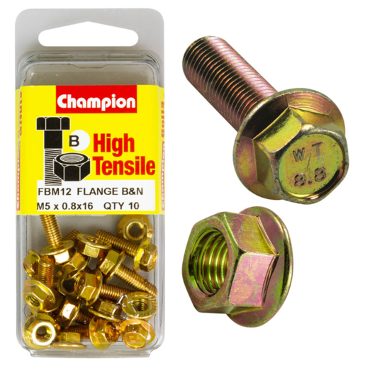 Champion Blister Flange Head Bolt M5 x 16mm - FBM12