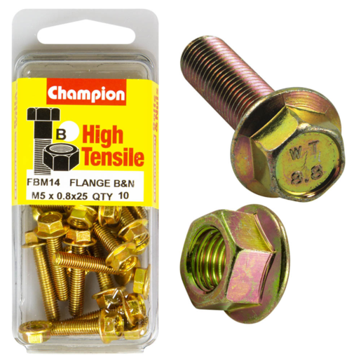 Champion Blister Flange Head Bolt M5 x 25mm - FBM14