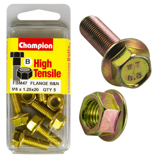 Champion Blister Flange Head Bolt M8 x 20mm - FBM47