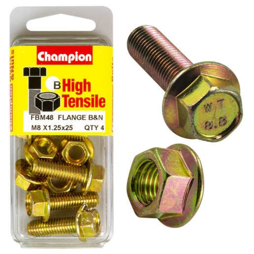 Champion Blister Flange Head Bolt M8 x 25mm - FBM48