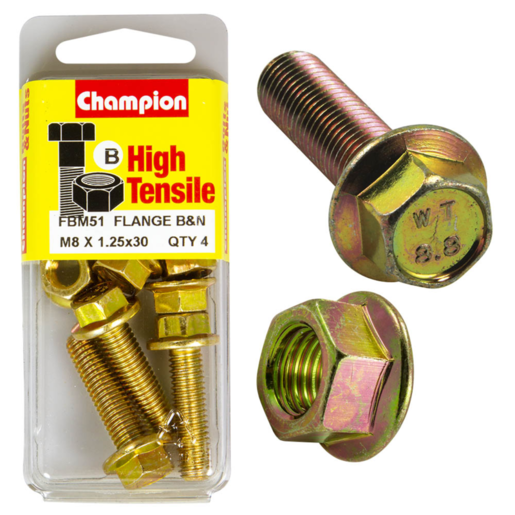 Champion Blister Flange Head Bolt M8 x 30mm - FBM51