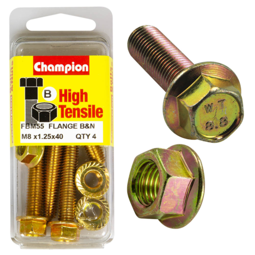 Champion Blister Flange Head Bolt M8 x 40mm - FBM55