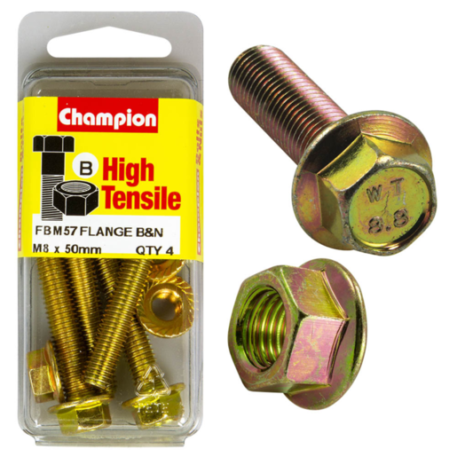 Champion Blister Flange Head Bolt M8 x 50mm - FBM57