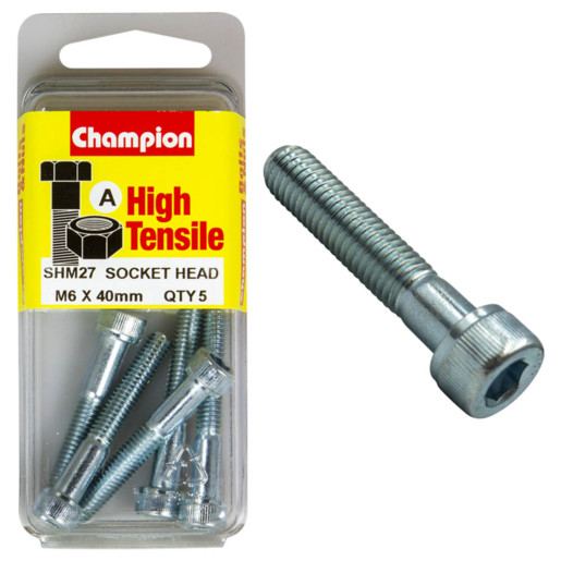 Champion Blister Metric Socket Head Screw 6 x 40mm - SHM27