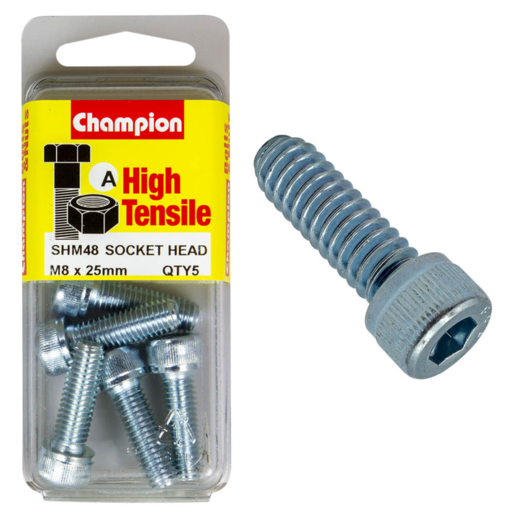 Champion Blister Metric Socket Head Screw 8 x 25mm - SHM48