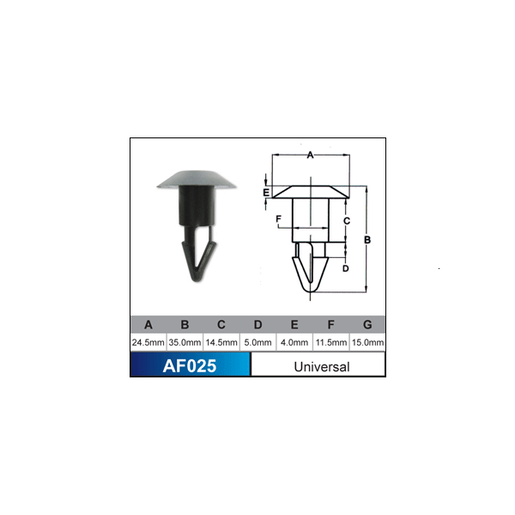 Nice Fastener Universal AF02510 - AF025-10