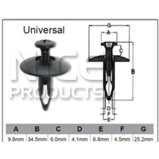 Nice Fastener Universal AF03810 - AF038-10