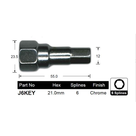 Nice Product J6 Tuner Wheel Nut Key 12mm Hex - J6KEY