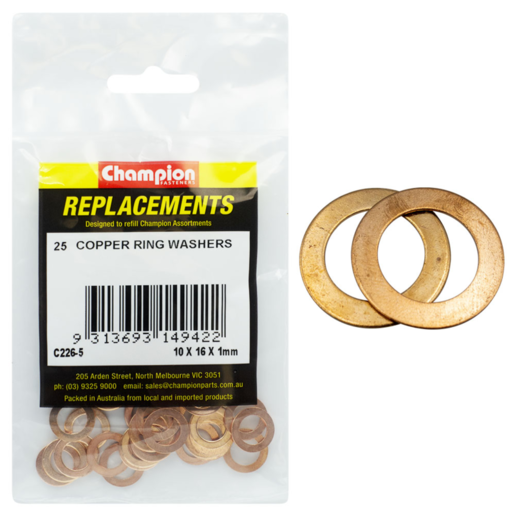 Champion 10 x 16 x 1 Copper Ring Washer (Sold Individually) - C226-5