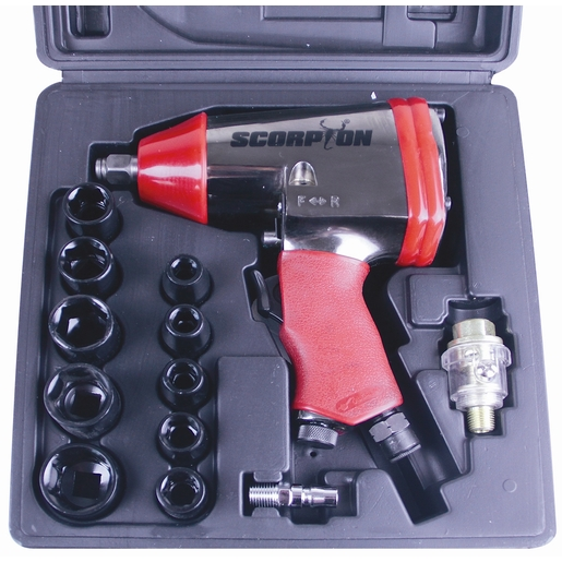 Scorpion Air Impact Wrench 1/2inch Rattle Gun Kit - SX-220K