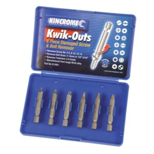 Kincrome Kwik-Outs Damaged Screw & Bolt Remover 6 Piece - K12001