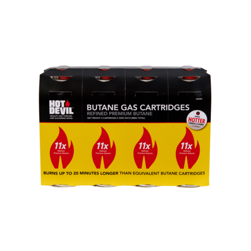 Hot Devil Butane Gas Cartridge 4 Pack - HD200C