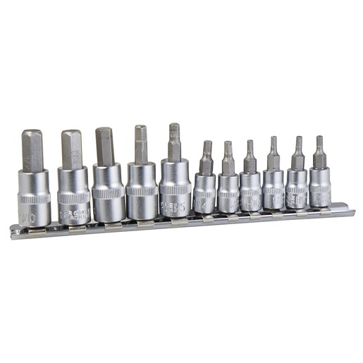 Garage Tough 1/4" & 3/8" Hex Socket Set Metric 11 Pieces-  GT8534