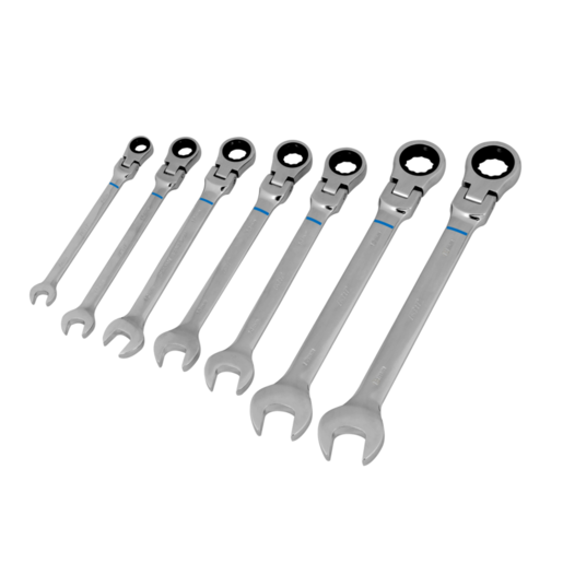 Garage Tough 7 Pcs Ring/Open End Metric Flex Head Ratchet Spanner Set - GT8036C