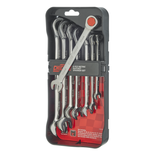 Chicane Metric Ratchet Spanner Set 8 Pieces - CH6026