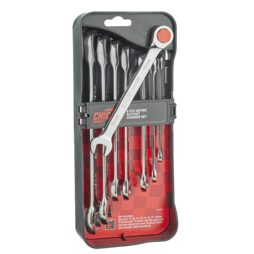 Chicane Metric Ratchet Spanner Set 8 Pieces - CH6026